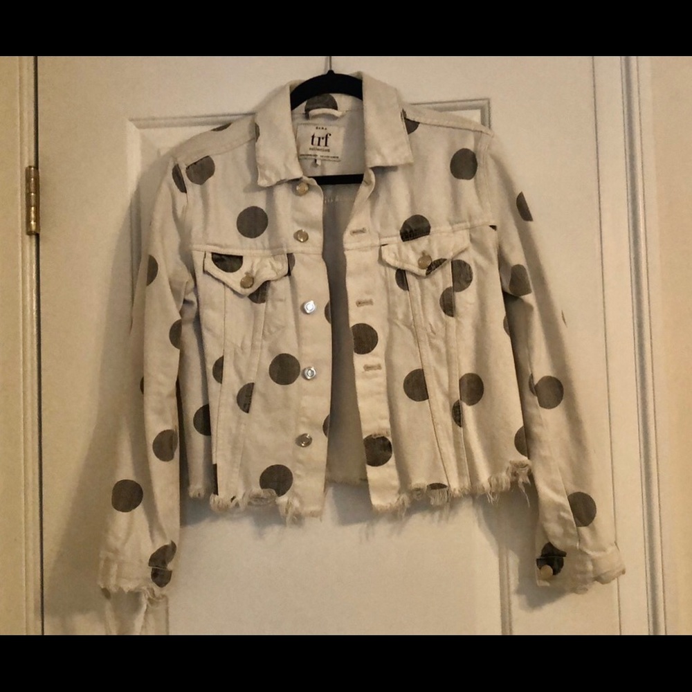 ZARA polka dot denim jacket